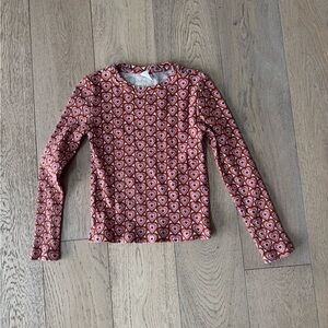 Zara Kids Long Sleeve Heart Print Tee - Red and White